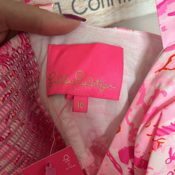 NWT Lilly Pulitzer Dresses Lilly Pulitzer Azora Cotton Midi Dress PINK Size 10 - Picture 6 of 8